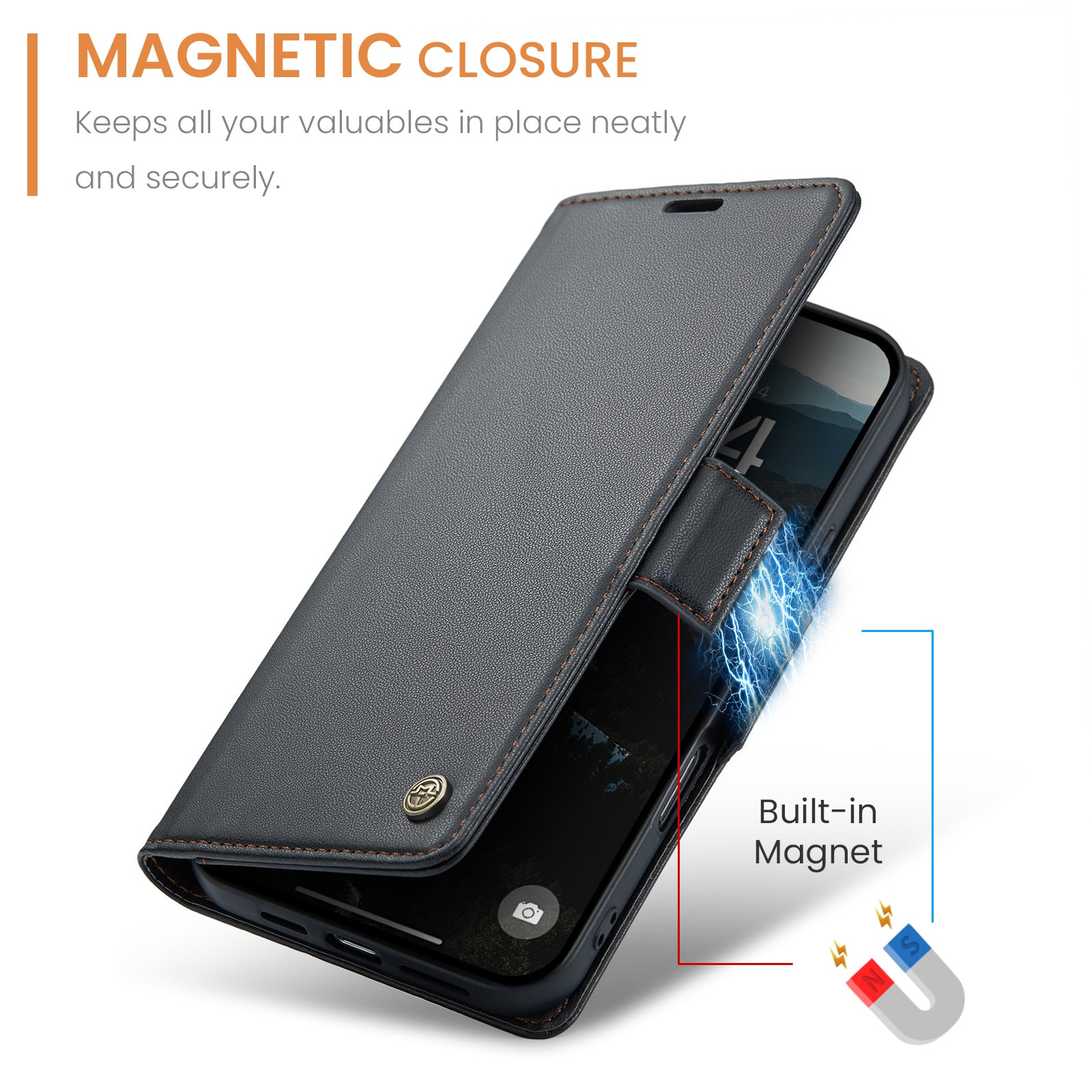 Slim Plånboksfodral RFID-skydd iPhone 17 Air Svart