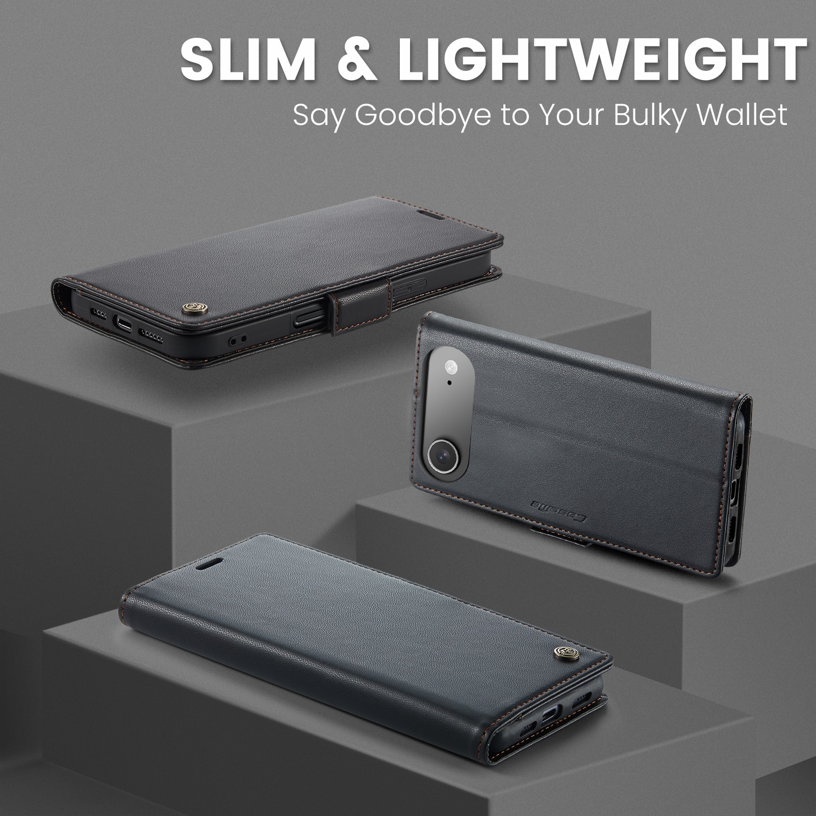 Slim Plånboksfodral RFID-skydd iPhone 17 Air Svart