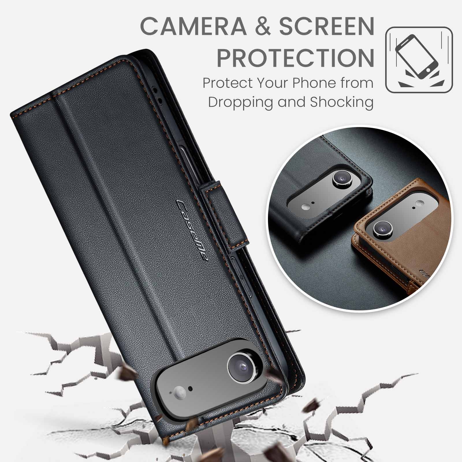 Slim Plånboksfodral RFID-skydd iPhone 17 Air Svart