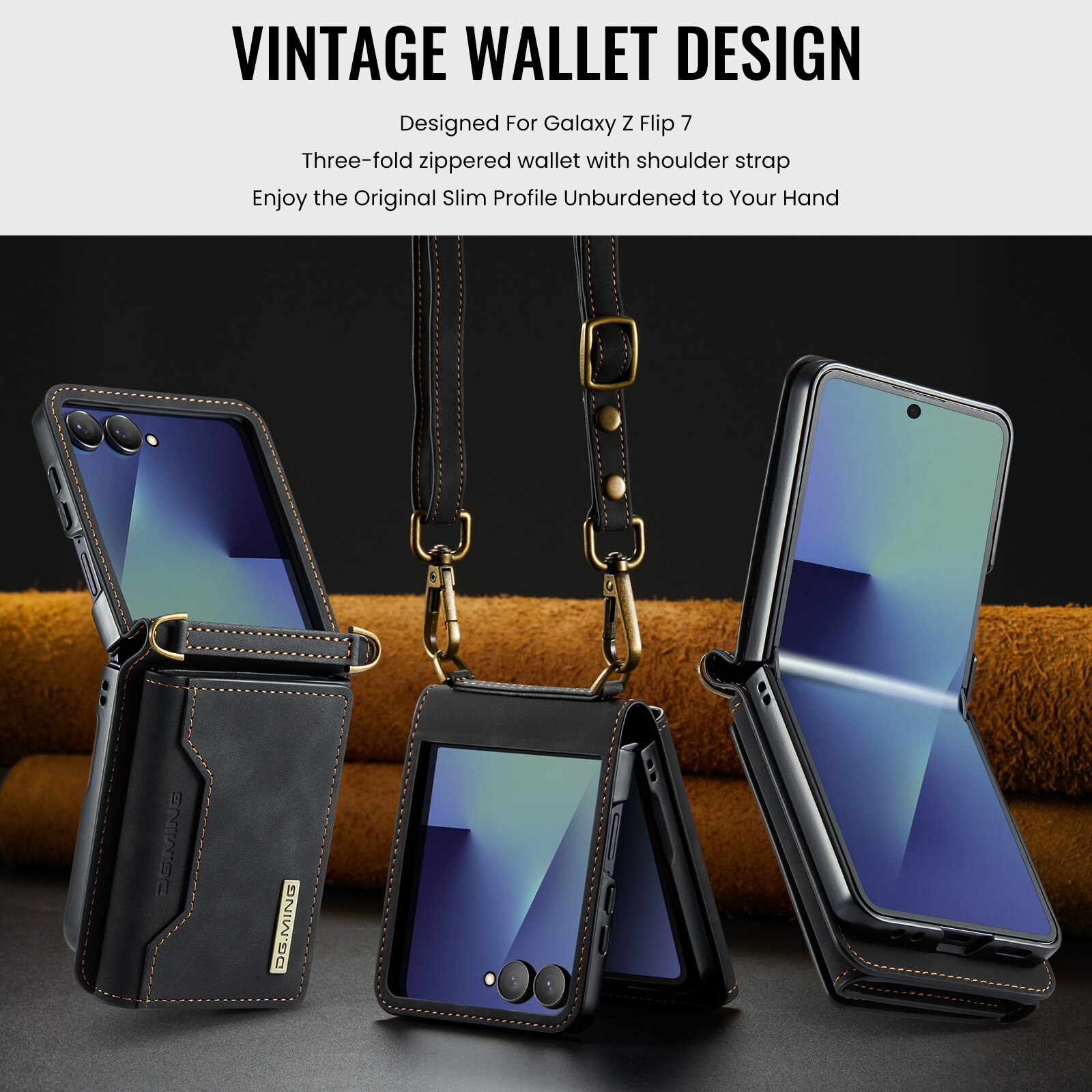 Card Slot Case Samsung Galaxy Z Flip 7 Svart