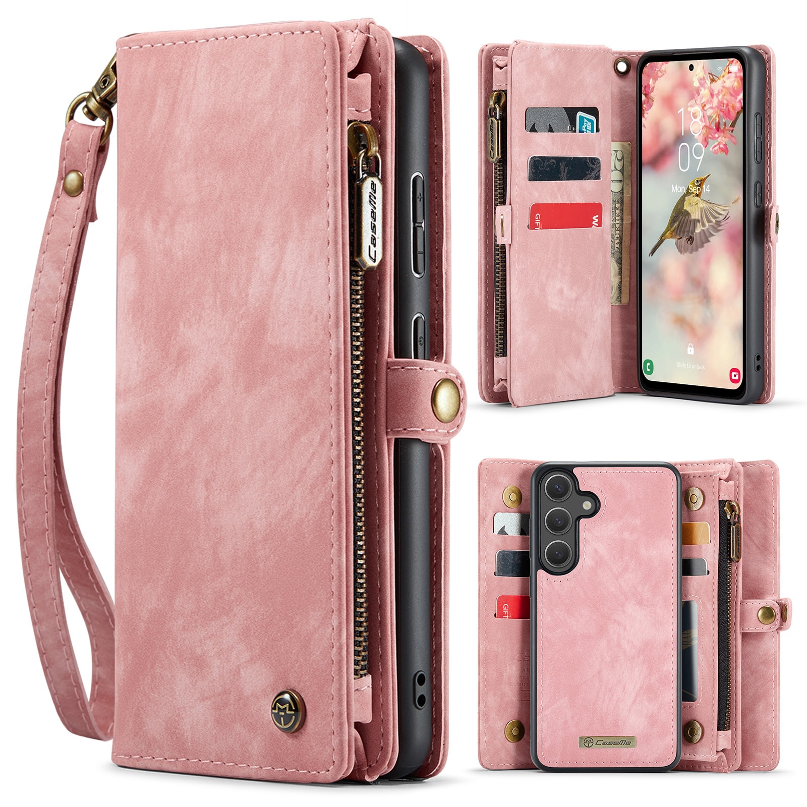Multi-slot Plånboksfodral Samsung Galaxy S25 FE Rosa
