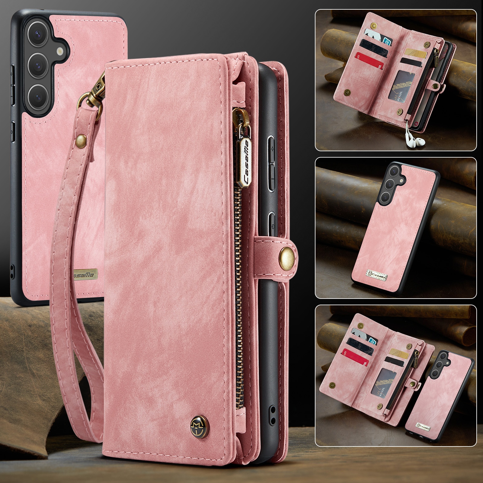Multi-slot Plånboksfodral Samsung Galaxy S25 FE Rosa
