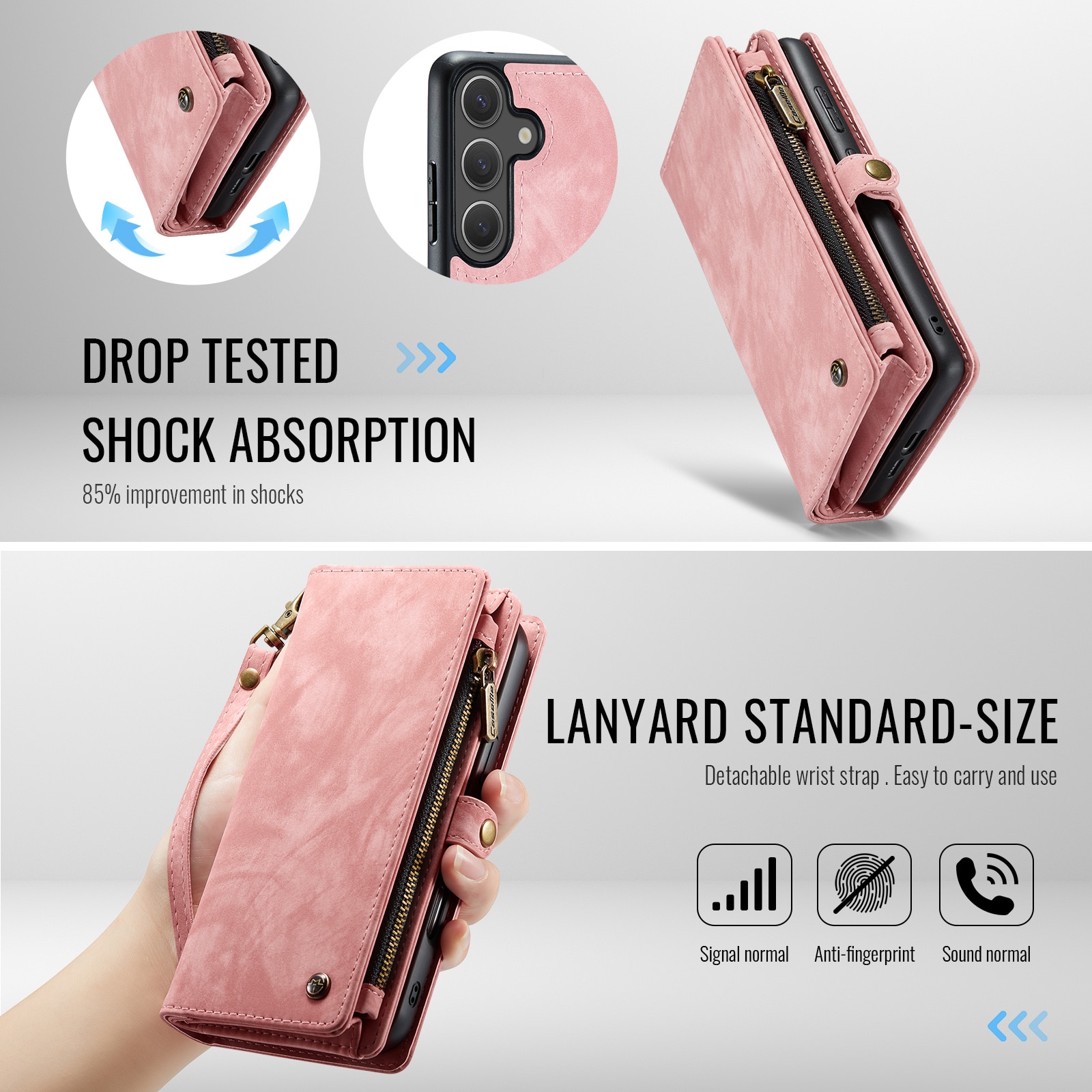Multi-slot Plånboksfodral Samsung Galaxy S25 FE Rosa