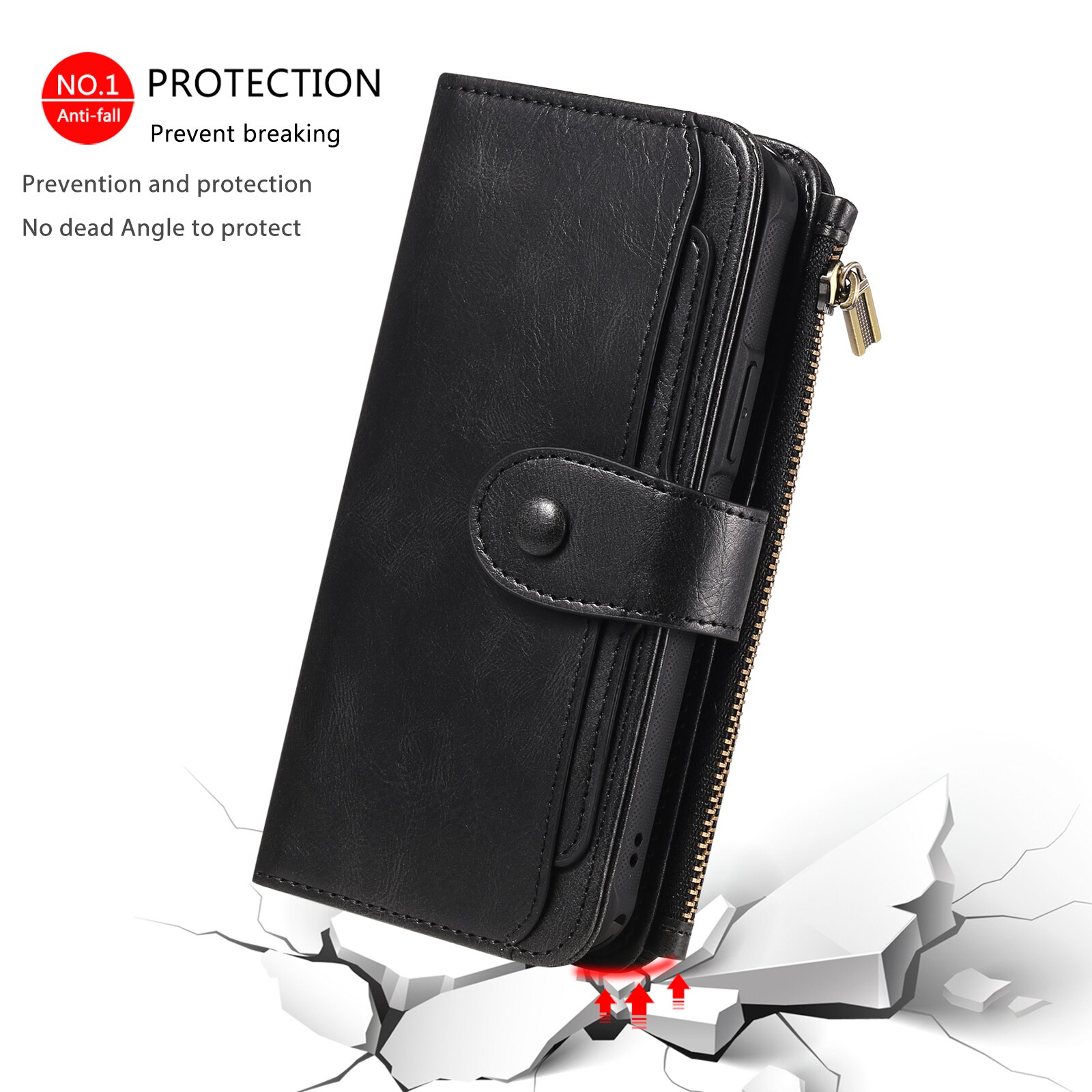 Magnet Leather Multi-Wallet iPhone 17 Pro svart