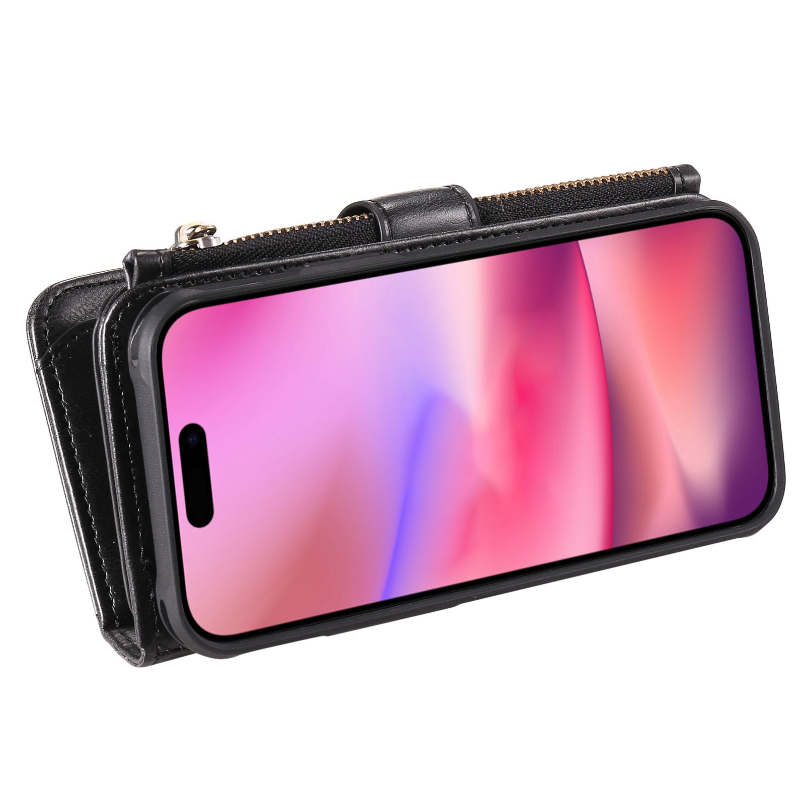 Magnet Leather Multi-Wallet iPhone 17 svart