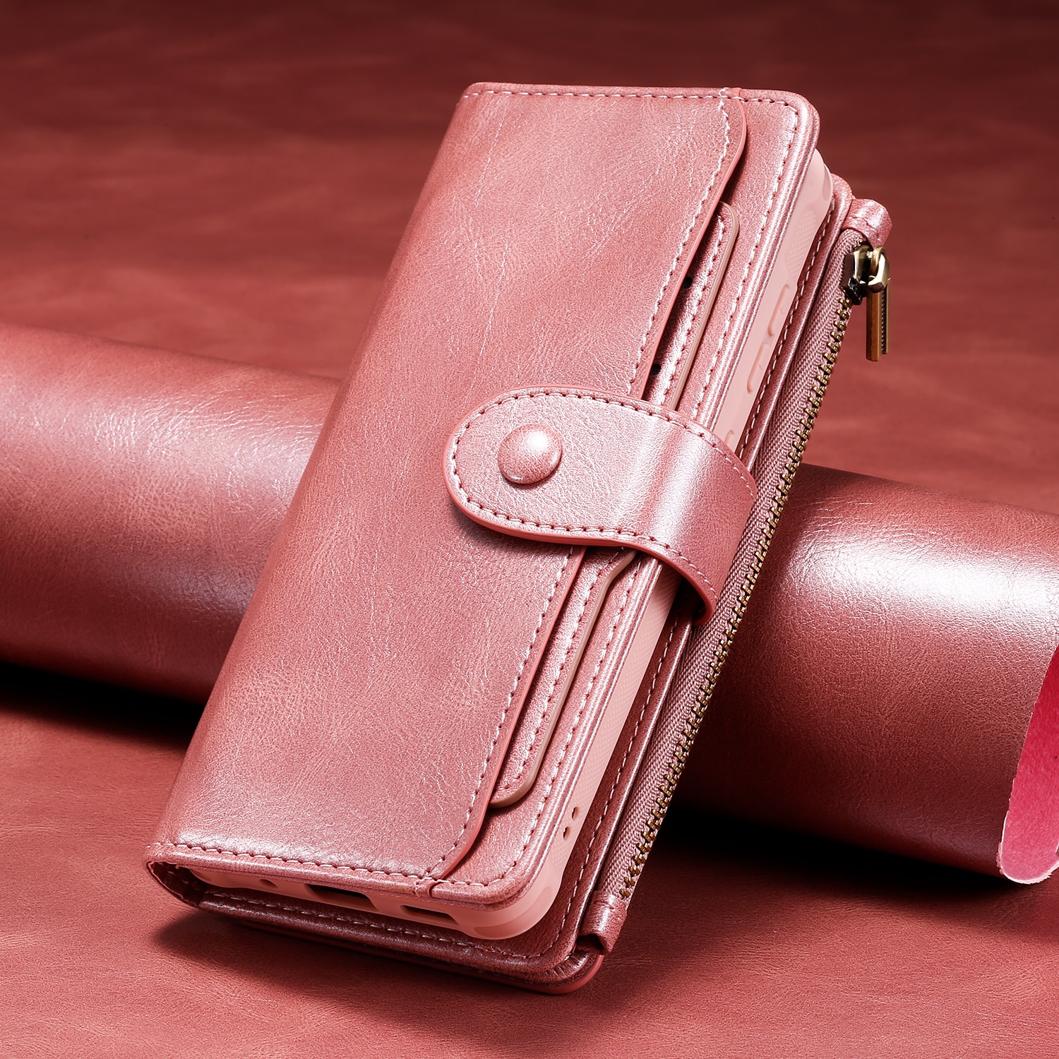 Magnet Leather Multi-Wallet iPhone 17 Rosa