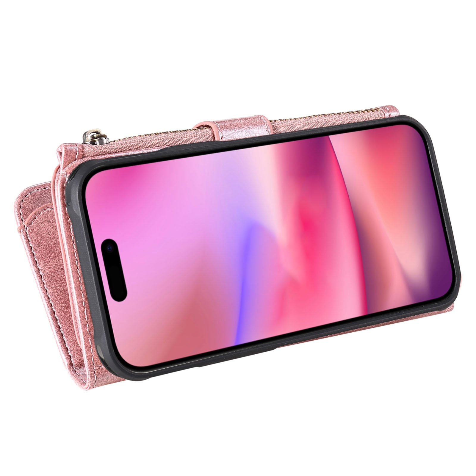 Magnet Leather Multi-Wallet iPhone 17 Rosa