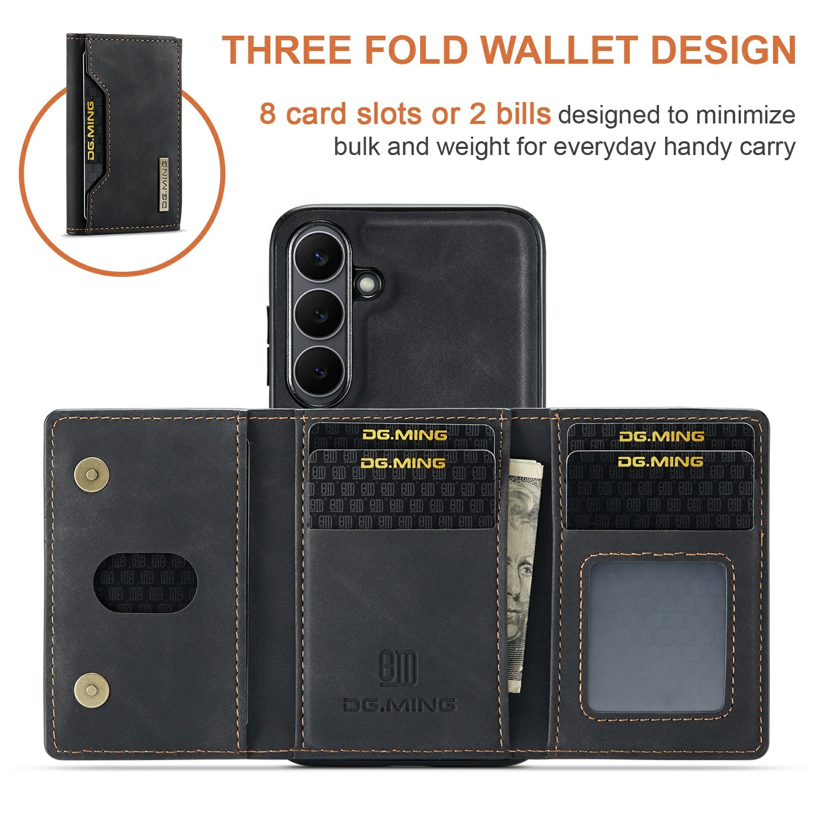 Magnetic Card Slot Case Samsung Galaxy S25 FE Svart