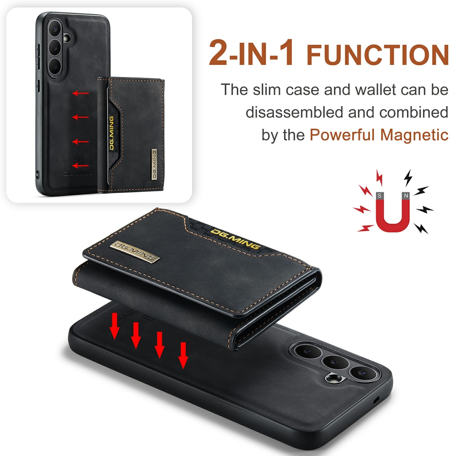 Magnetic Card Slot Case Samsung Galaxy S25 FE Svart
