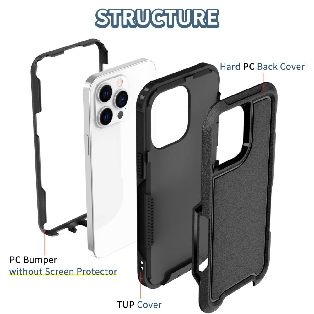 Extra Full Cover Skal iPhone 14 Pro svart