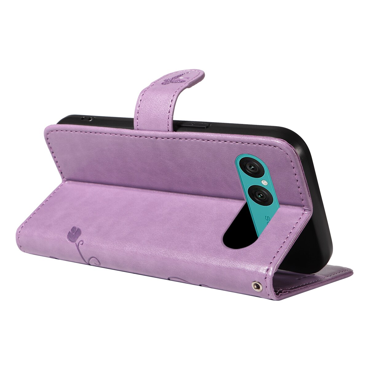 Läderfodral Fjärilar Sony Xperia 10 VII Lila