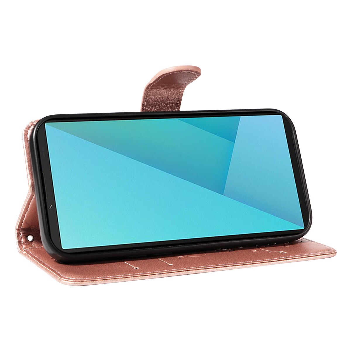 Läderfodral Fjärilar Sony Xperia 10 VII Roséguld