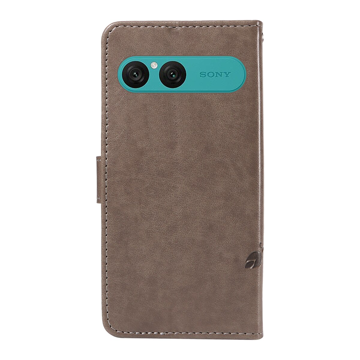 Läderfodral Fjärilar Sony Xperia 10 VII Grå