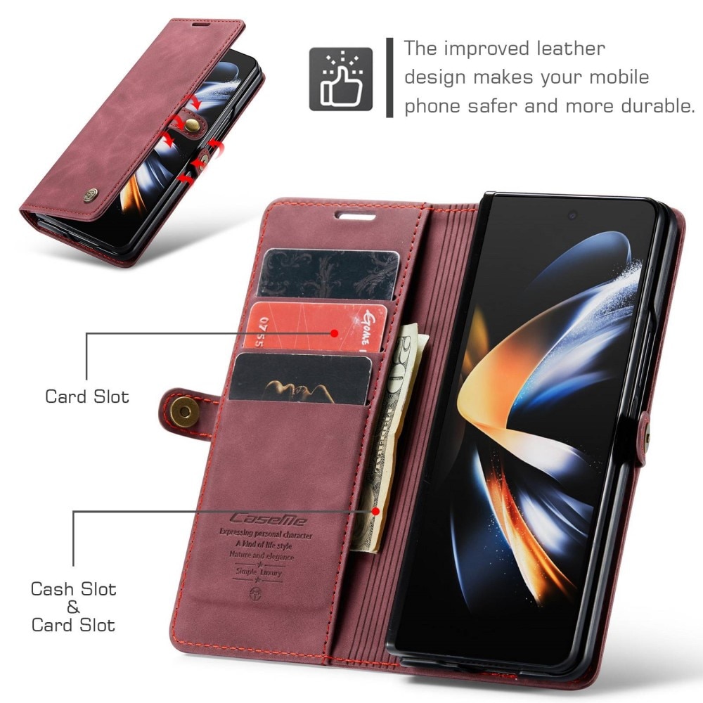 Slim Plånboksfodral Samsung Galaxy Z Fold 4 röd