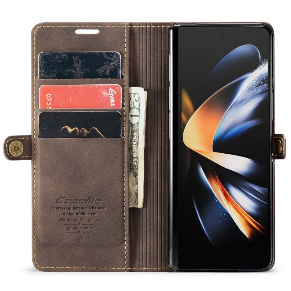 Slim Plånboksfodral Samsung Galaxy Z Fold 4 brun