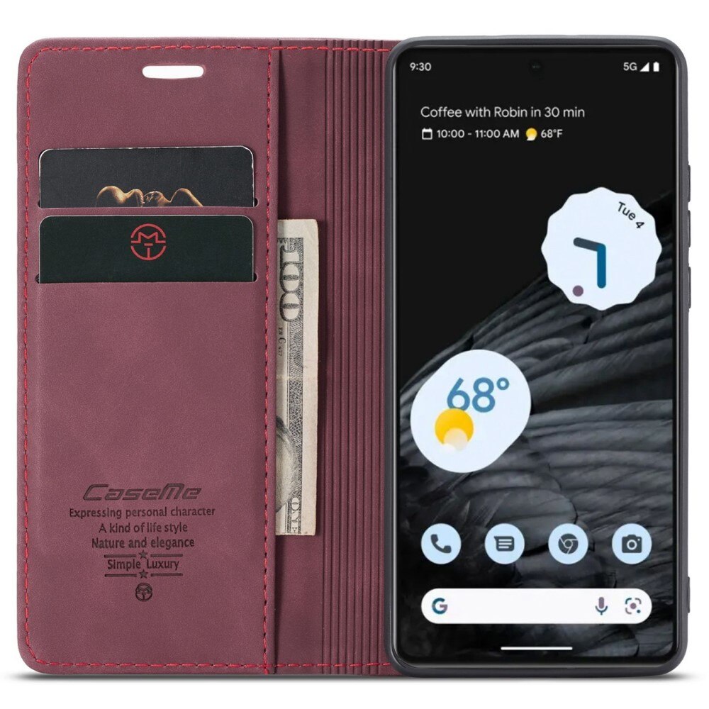 Slim Plånboksfodral Google Pixel 7 Röd