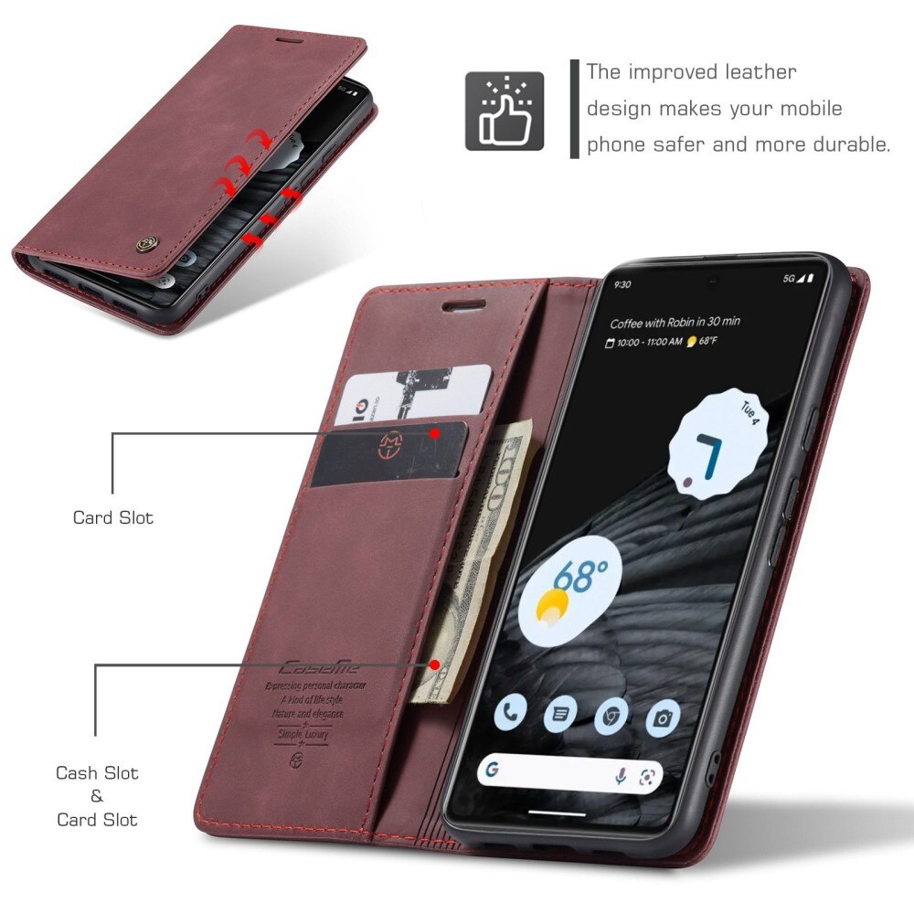 Slim Plånboksfodral Google Pixel 7 Röd