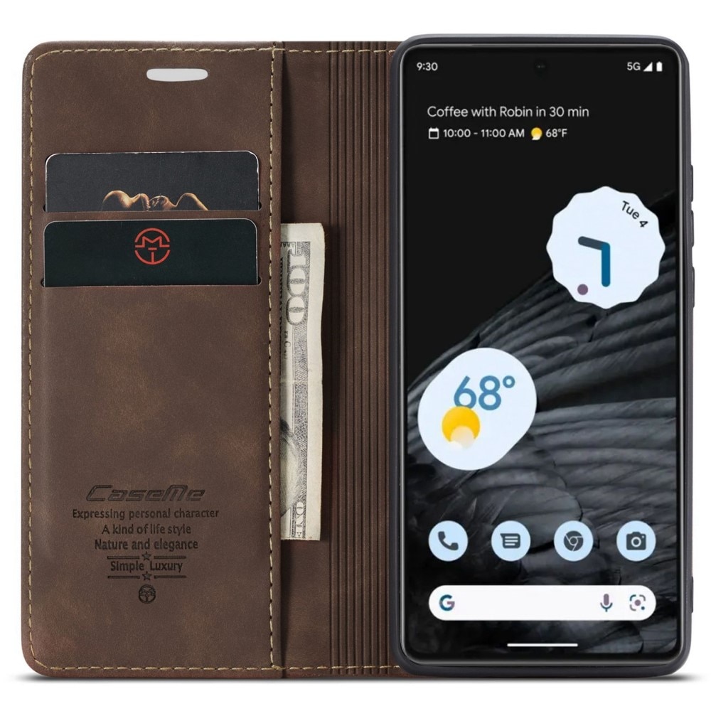 Slim Plånboksfodral Google Pixel 7 Brun