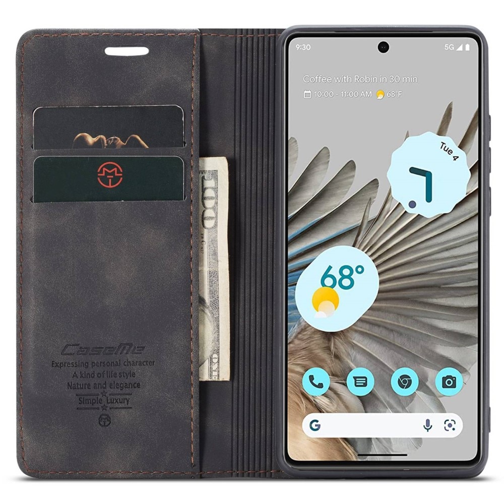 Slim Plånboksfodral Google Pixel 7 Pro Svart