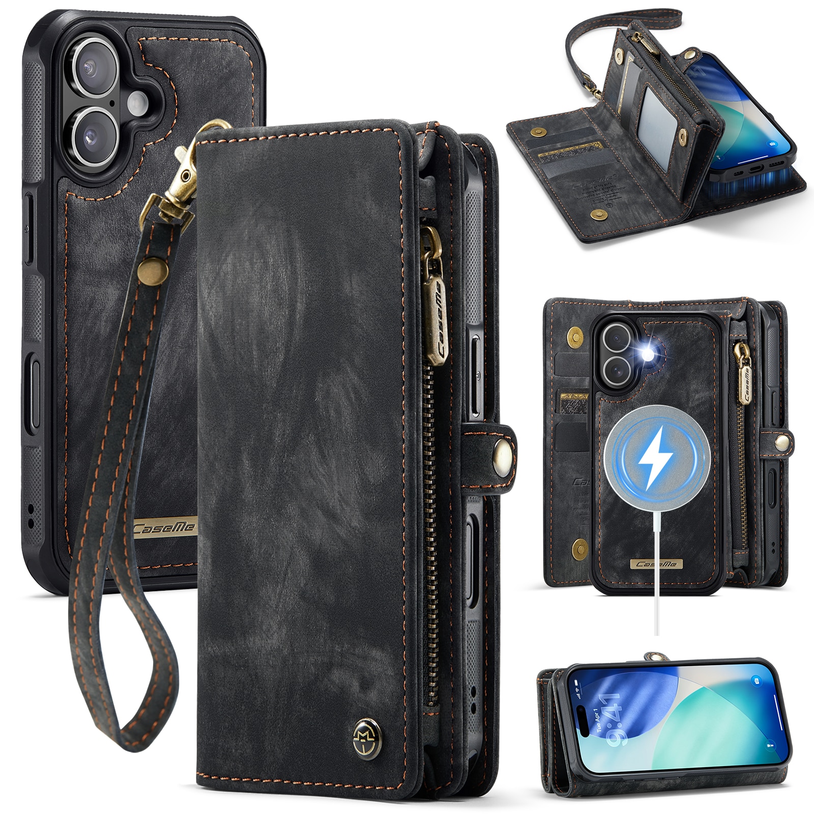 Multi-slot Plånboksfodral iPhone 17 Grå