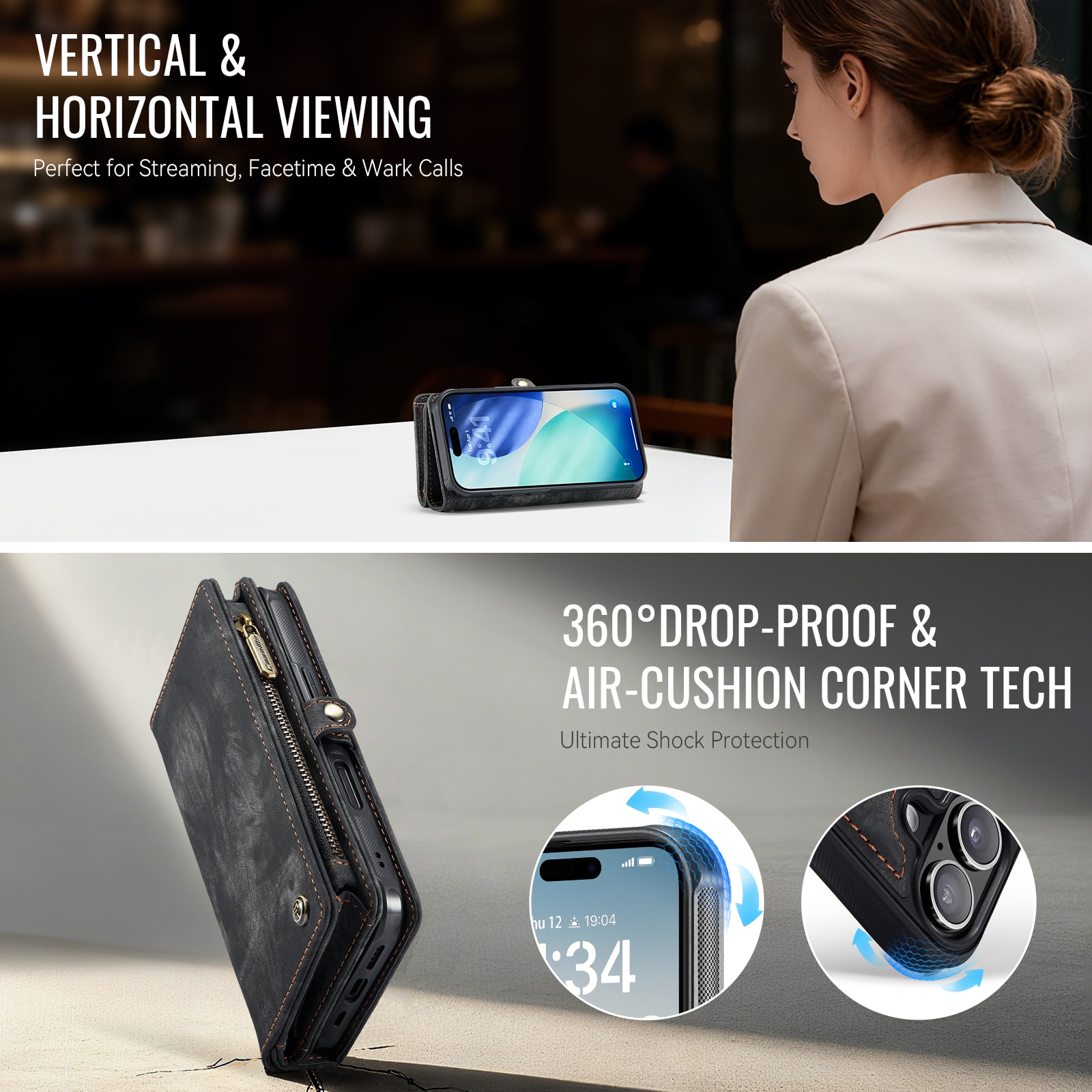 Multi-slot Plånboksfodral iPhone 17 Grå