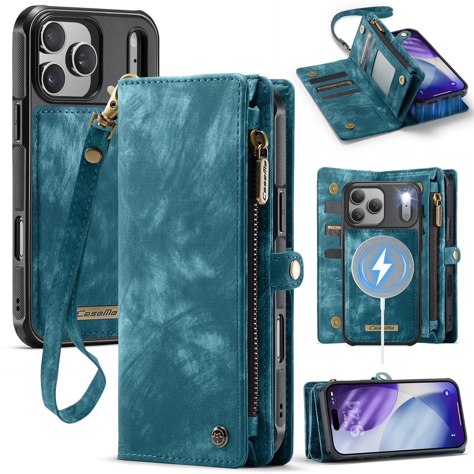 Multi-slot Plånboksfodral iPhone 17 Pro Max Blå