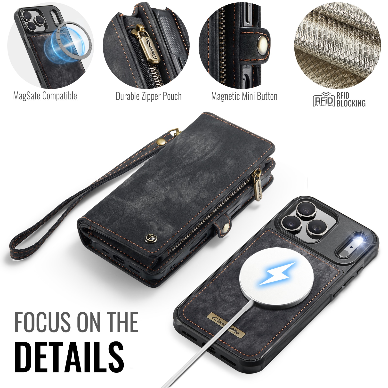 Multi-slot Plånboksfodral iPhone 17 Pro Grå