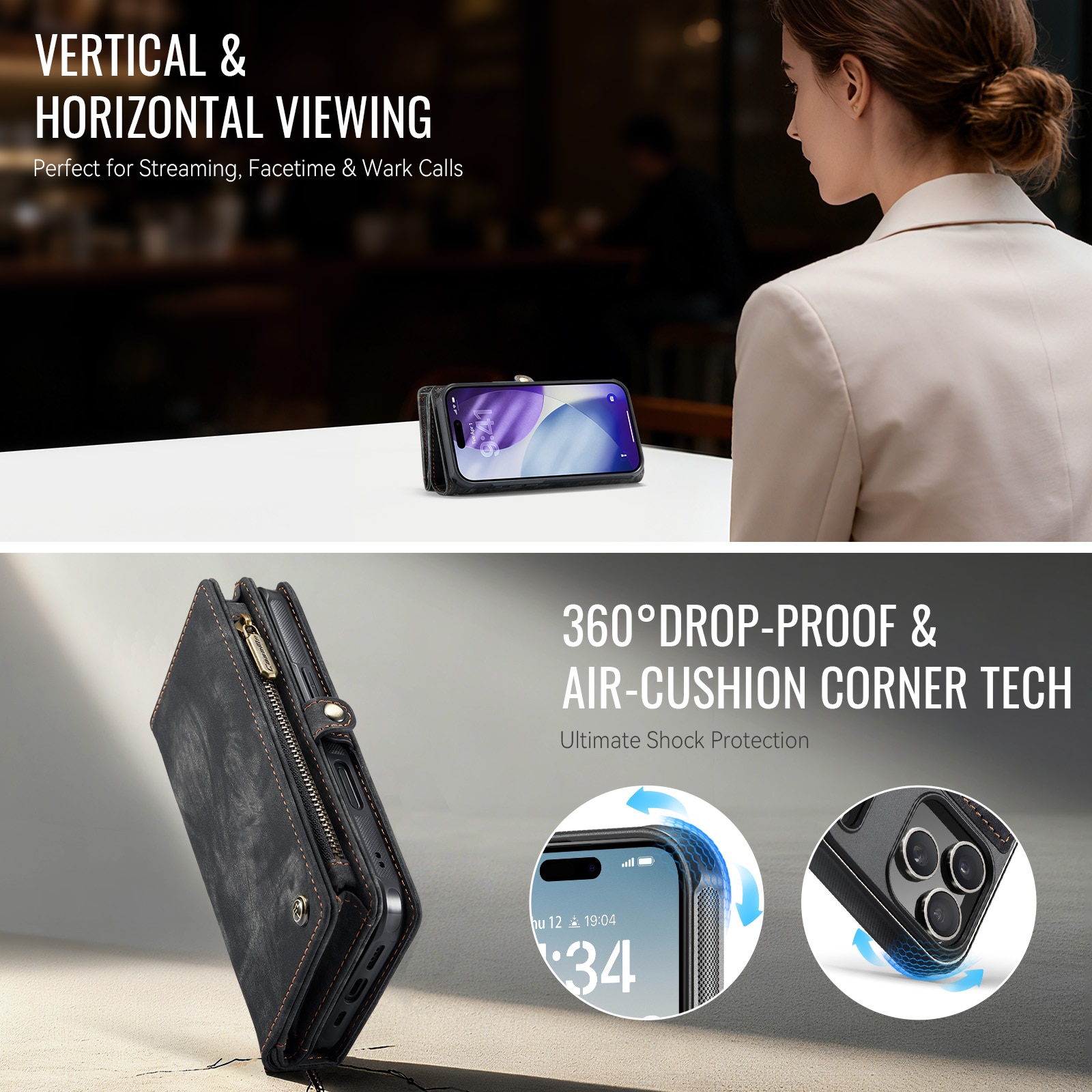 Multi-slot Plånboksfodral iPhone 17 Pro Grå
