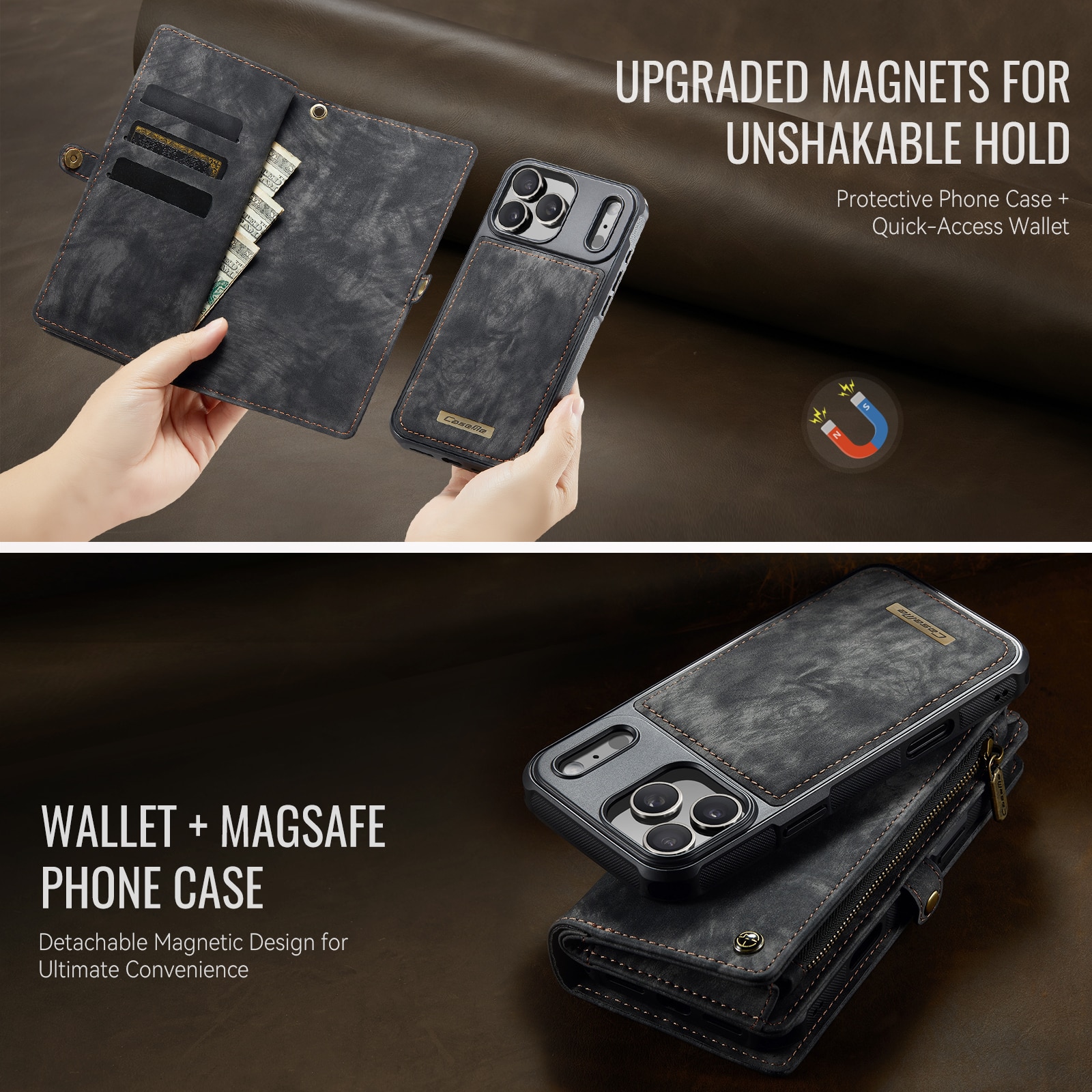 Multi-slot Plånboksfodral iPhone 17 Pro Grå