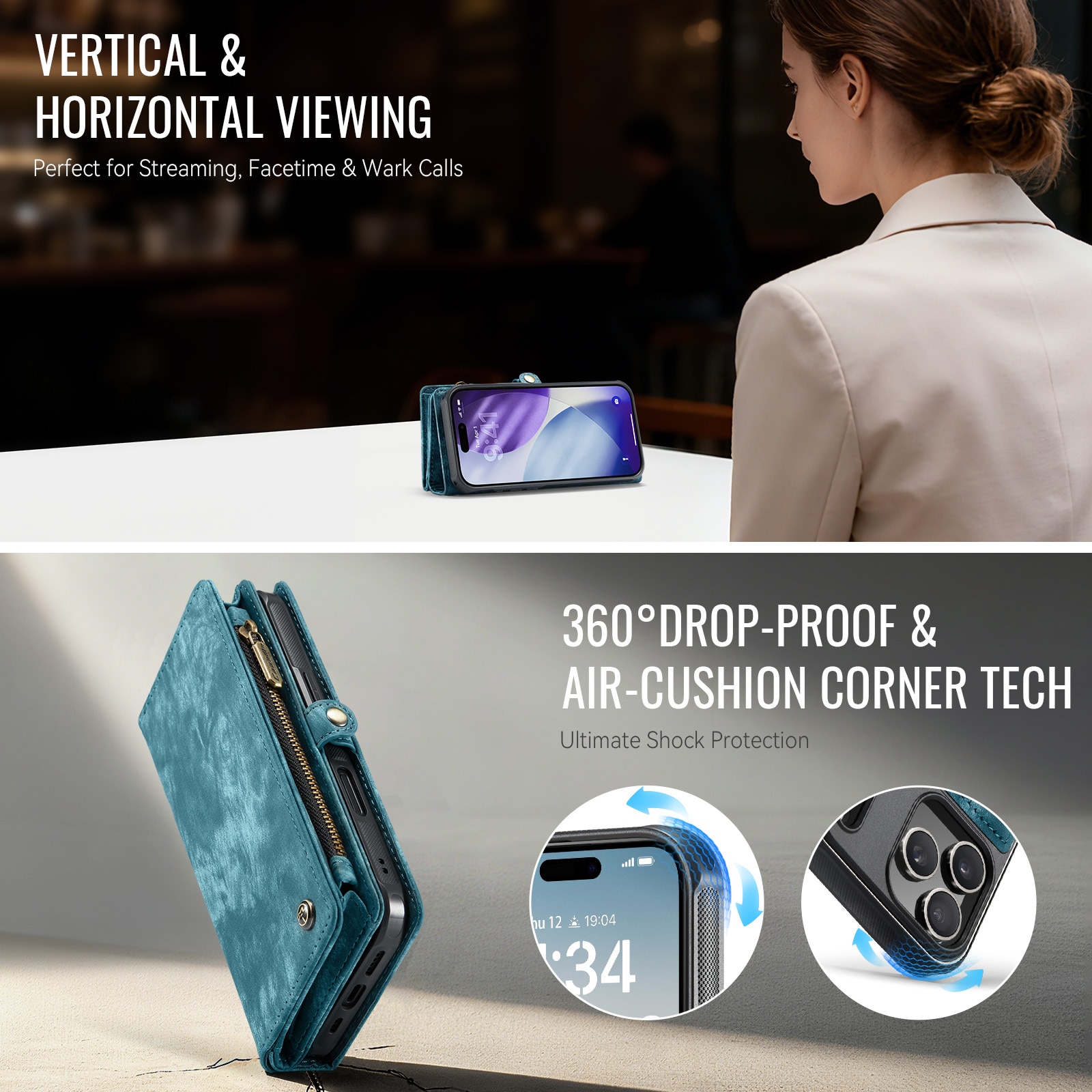 Multi-slot Plånboksfodral iPhone 17 Pro Blå