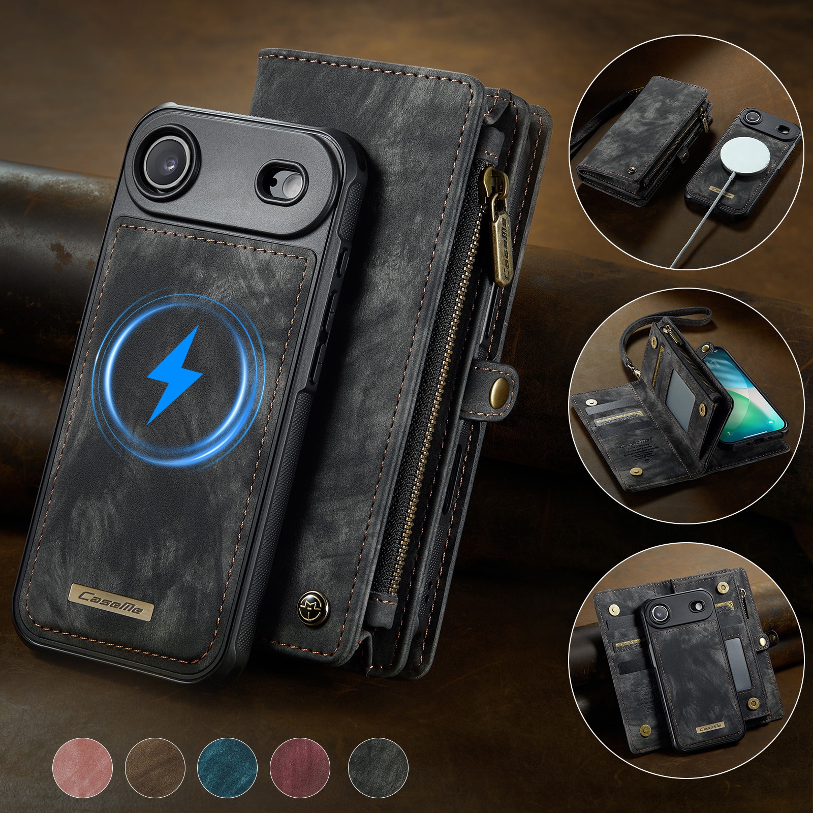 Multi-slot Plånboksfodral iPhone Air Grå