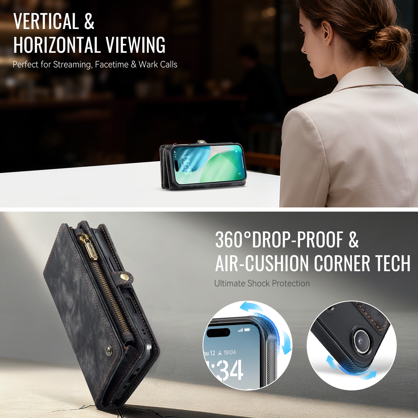 Multi-slot Plånboksfodral iPhone Air Grå