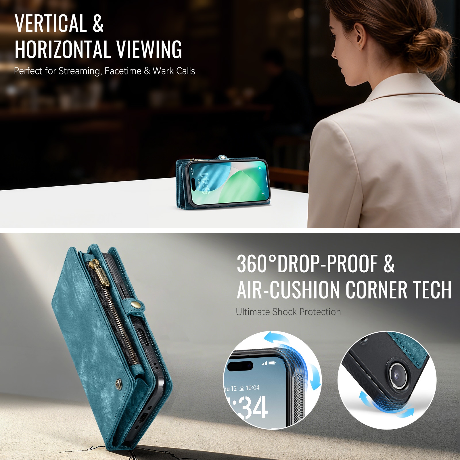 Multi-slot Plånboksfodral iPhone Air Blå