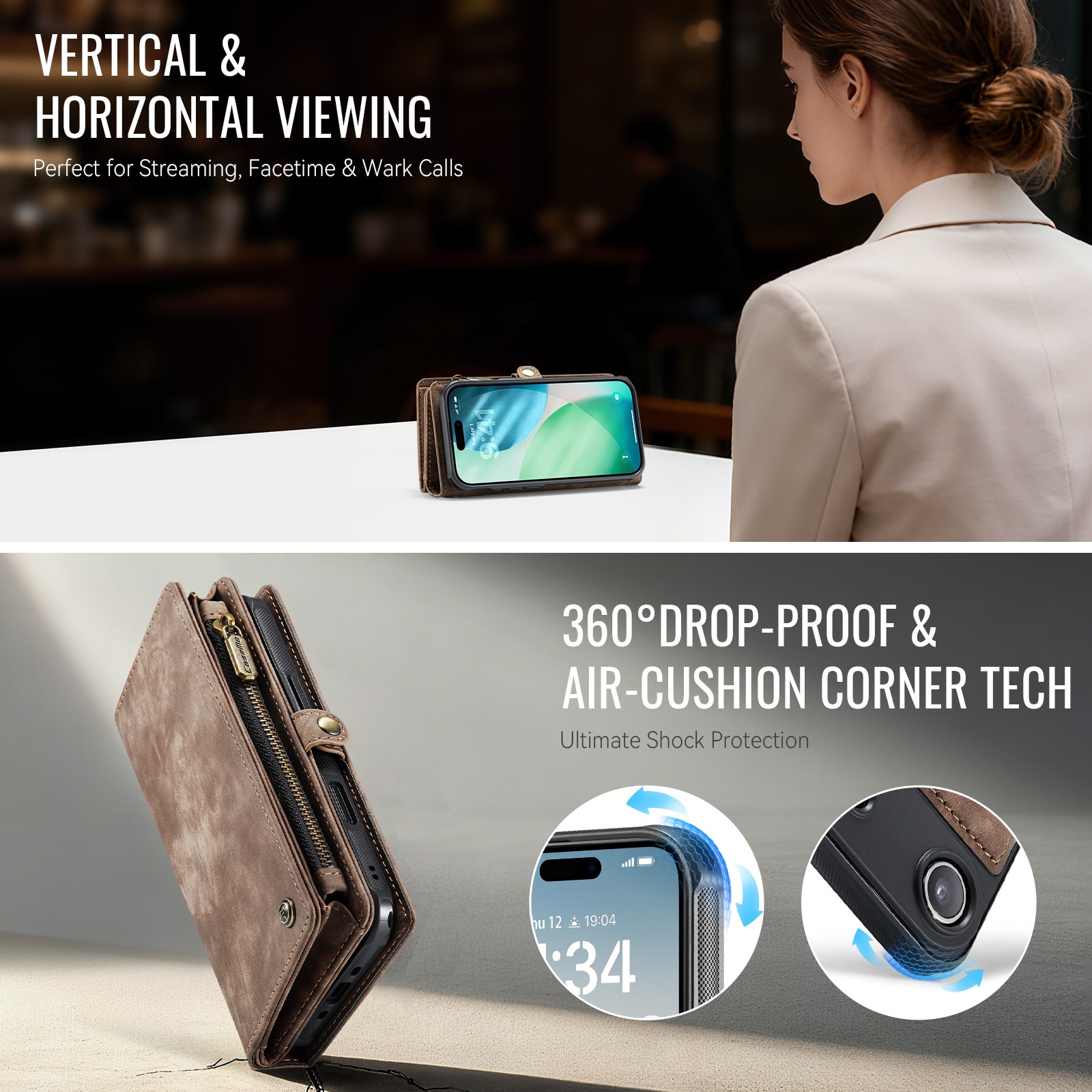 Multi-slot Plånboksfodral iPhone Air Brun