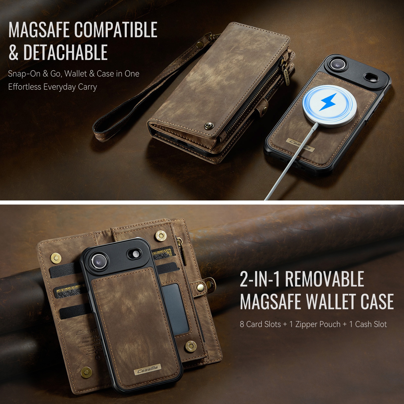 Multi-slot Plånboksfodral iPhone Air Brun