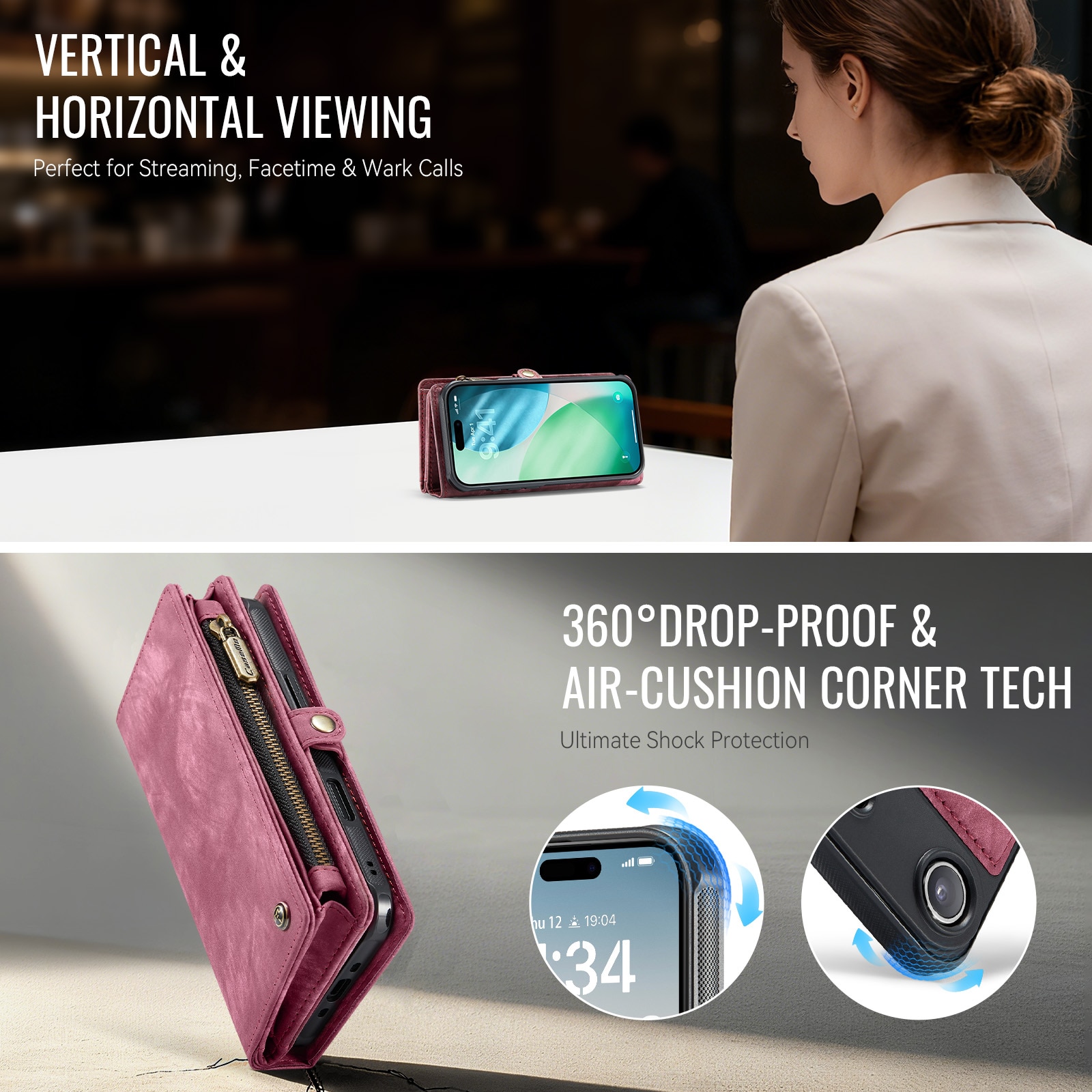 Multi-slot Plånboksfodral iPhone Air Röd