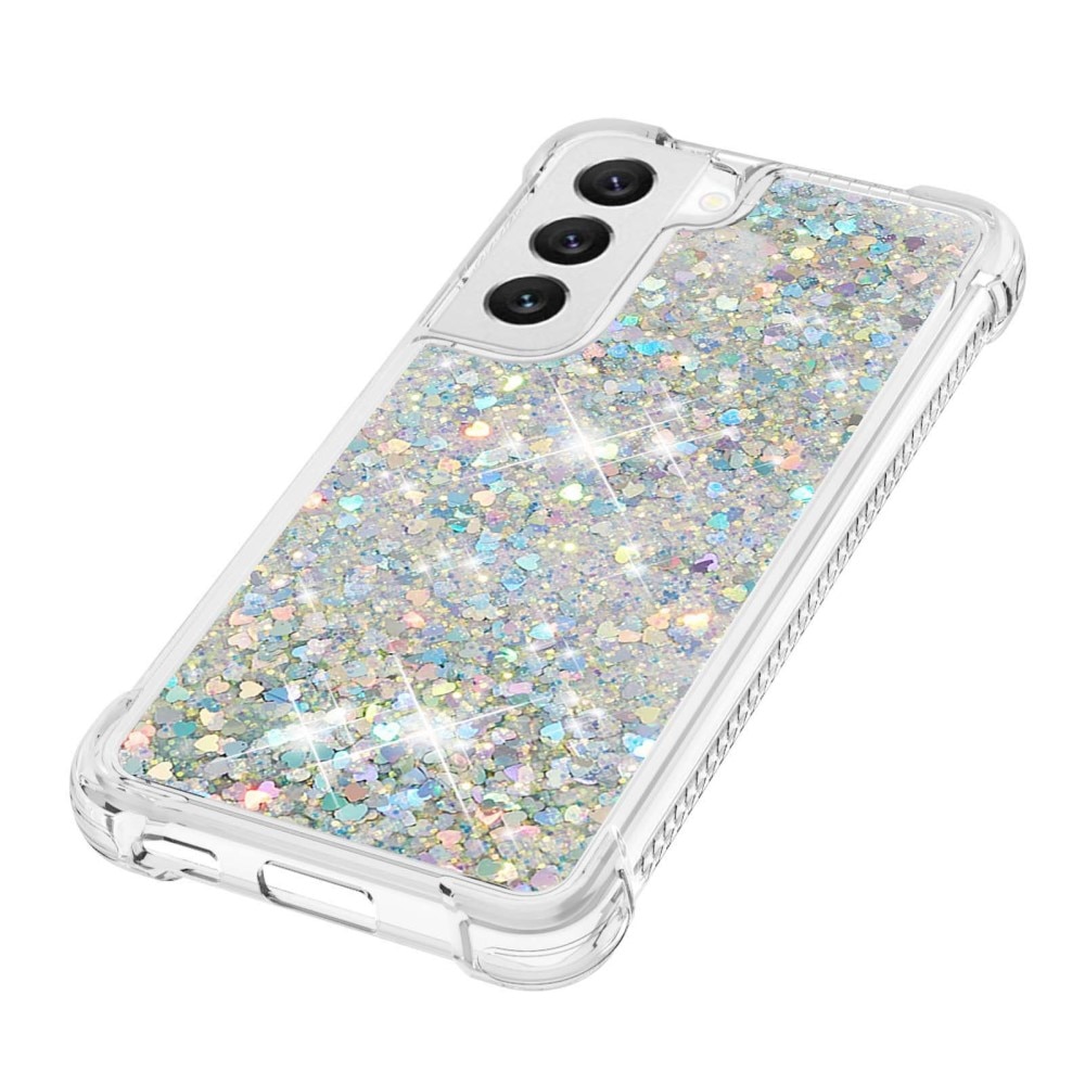 Glitter Powder TPU Skal Samsung Galaxy S23 silver