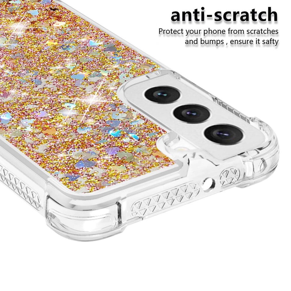 Glitter Powder TPU Skal Samsung Galaxy S23 guld