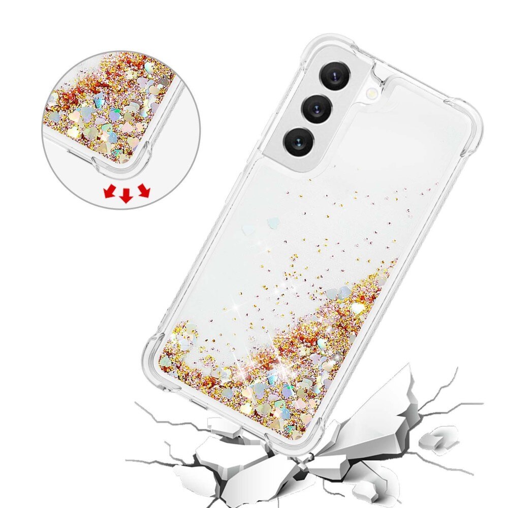 Glitter Powder TPU Skal Samsung Galaxy S23 guld