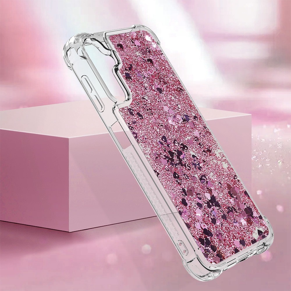 Glitter Powder TPU Skal Samsung Galaxy A14 rosa