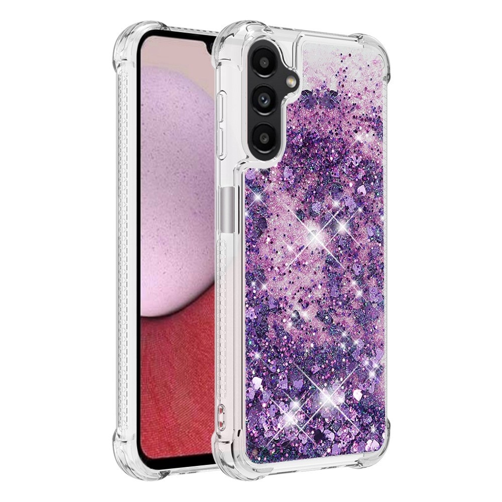 Glitter Powder TPU Skal Samsung Galaxy A14 lila