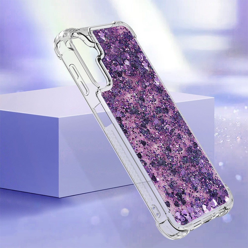 Glitter Powder TPU Skal Samsung Galaxy A14 lila