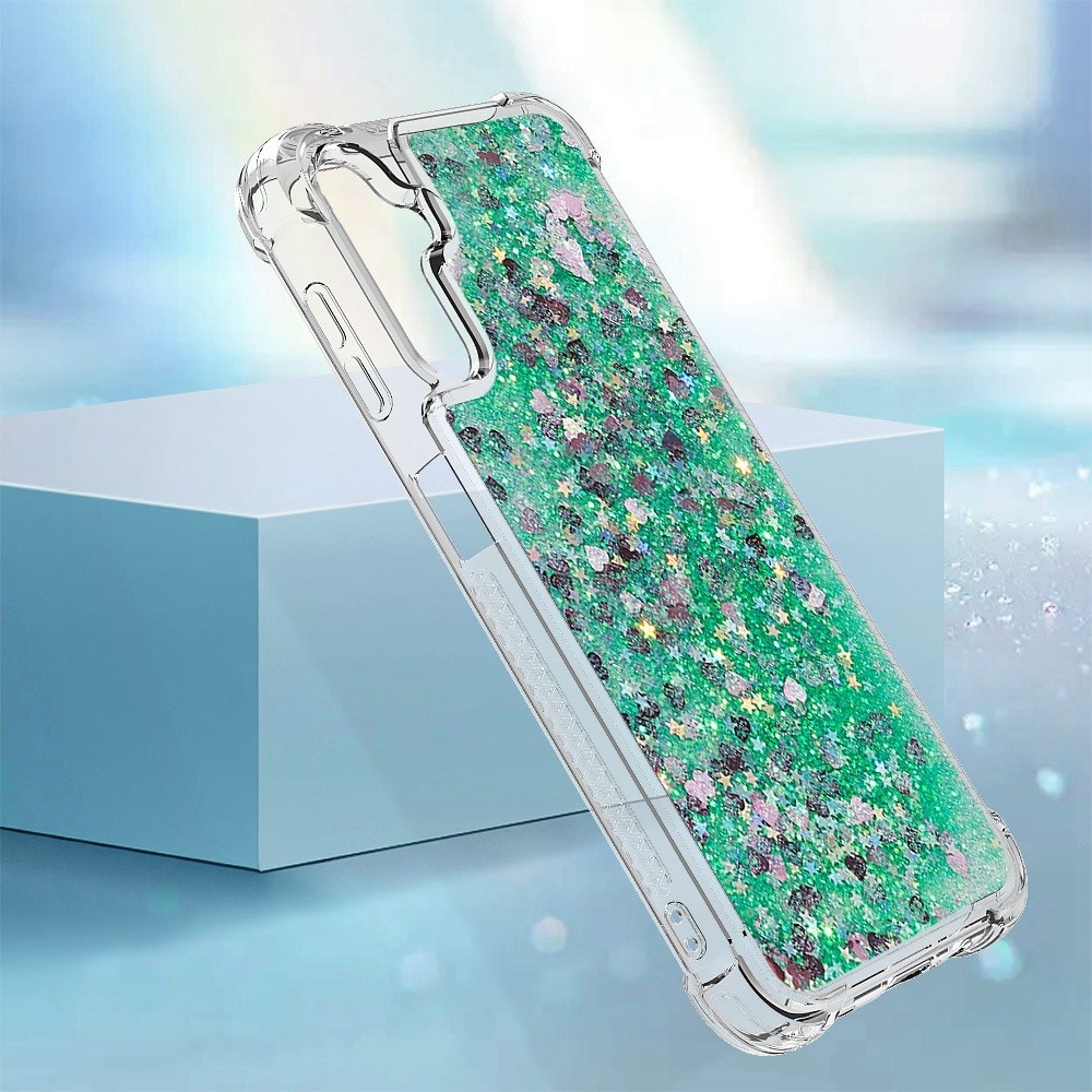 Glitter Powder TPU Skal Samsung Galaxy A14 grön