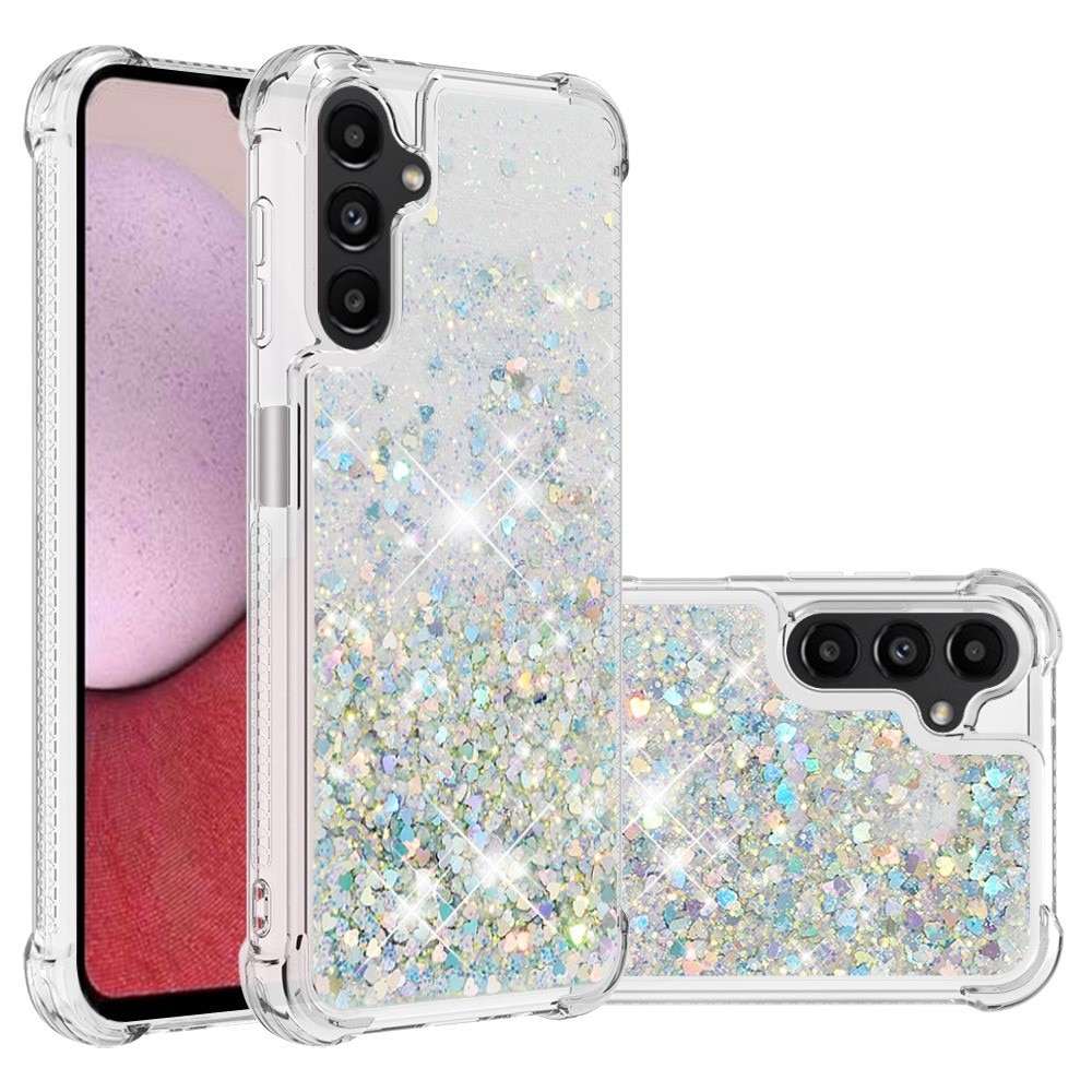 Glitter Powder TPU Skal Samsung Galaxy A14 silver