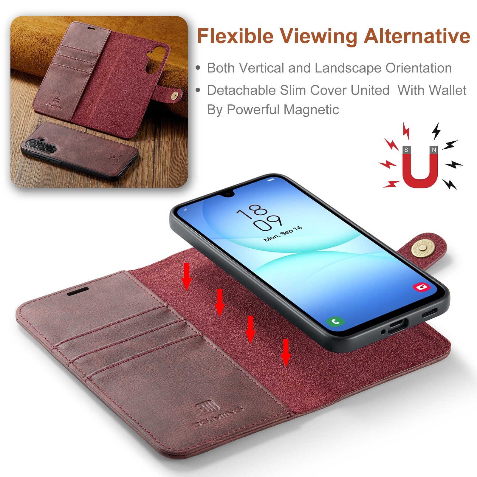 Magnet Wallet Samsung Galaxy A17 Red