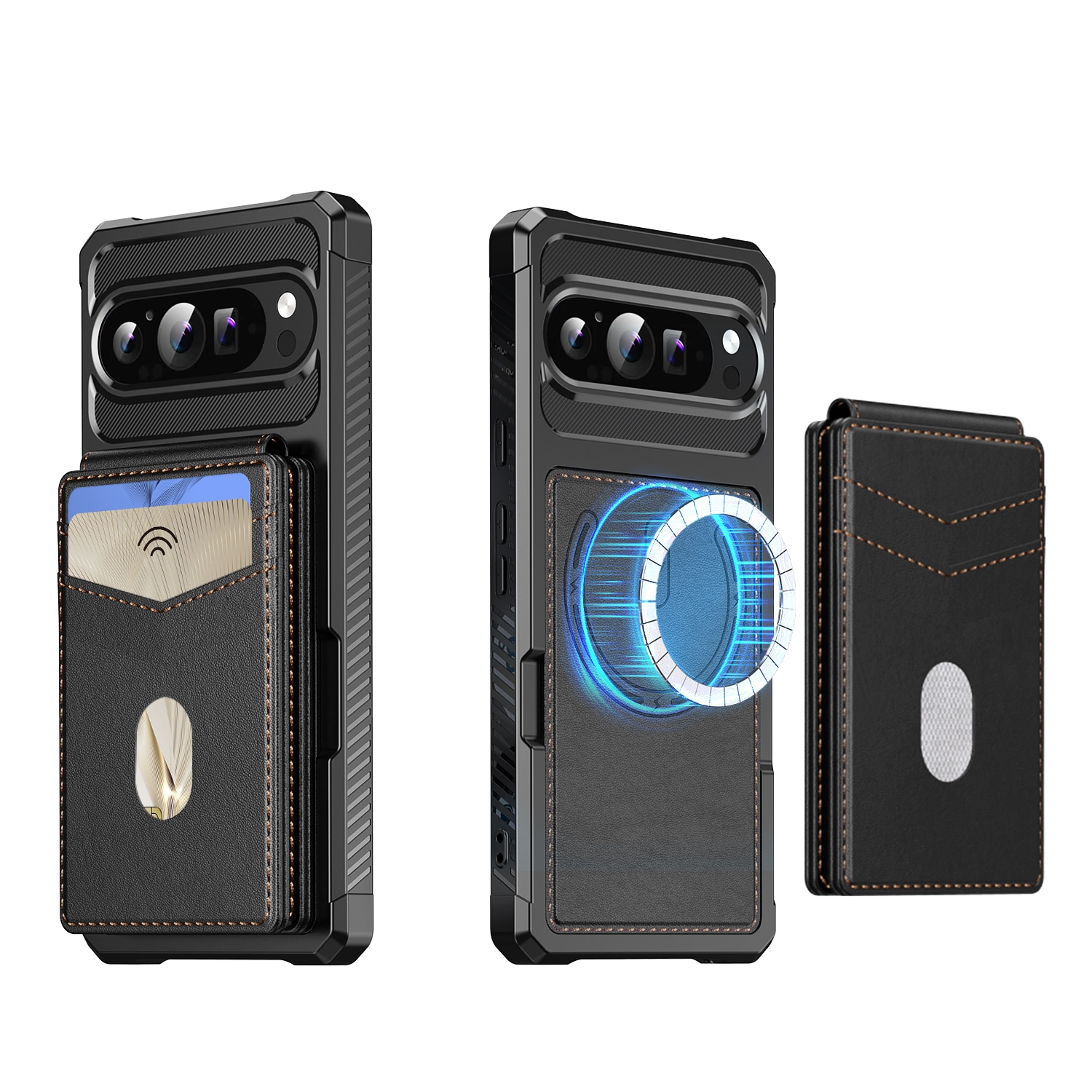 Magnetiskt skal med korthållare Google Pixel 10 Svart