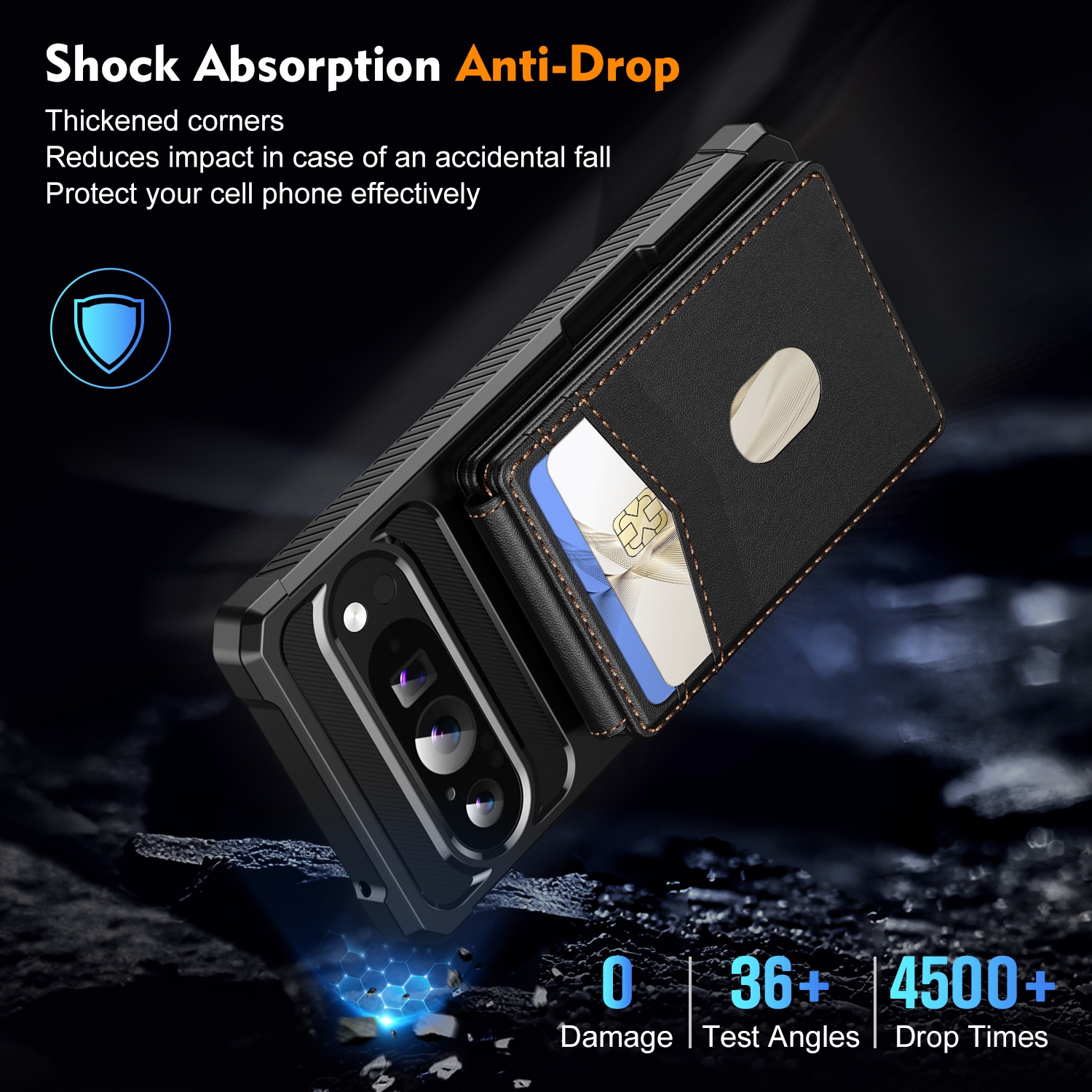 Magnetiskt skal med korthållare Google Pixel 10 Svart