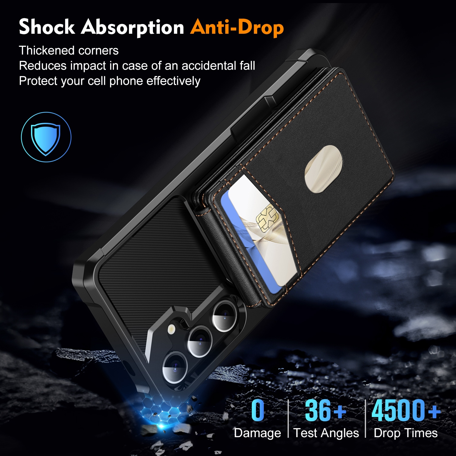 Magnetiskt skal med korthållare Samsung Galaxy S24 Svart