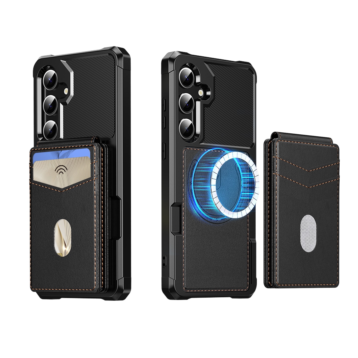 Magnetiskt skal med korthållare Samsung Galaxy S25 Svart