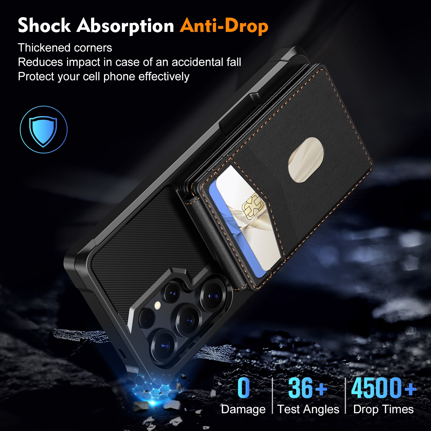 Magnetiskt skal med korthållare Samsung Galaxy S25 Ultra Svart